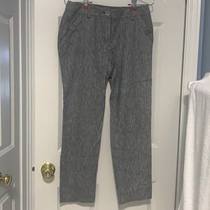 Rafaella grey pants with stylish button accents.